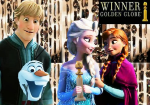Golden Award Elsa, Anna, Kristoff, and Olaf